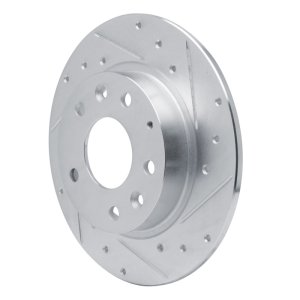 Mazda 3 Brake Rotor (1) - Rear Right - R1 Concepts - Drilled & Slotted - Silver - `14-`25